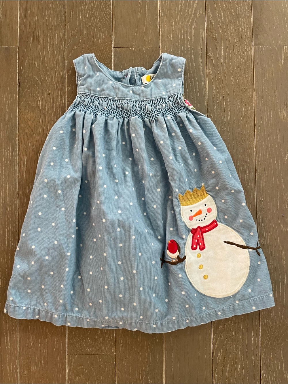 Baby Boden Snowman Corduroy Dress ☃️❄️ Size 6-12M